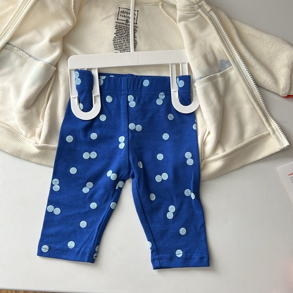 Christian Robinson x Target Baby Whale Print Hoodie & Bottom Set- (Cream/Blue - Picture 6 of 10